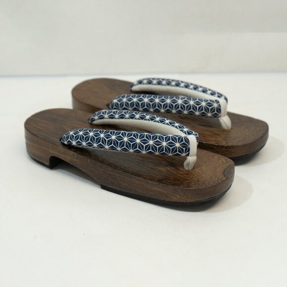 Geta Japanese Traditional Sandal Dark Brown paulownia wood Kyoetsu Thong Shoe - Picture 3 of 12